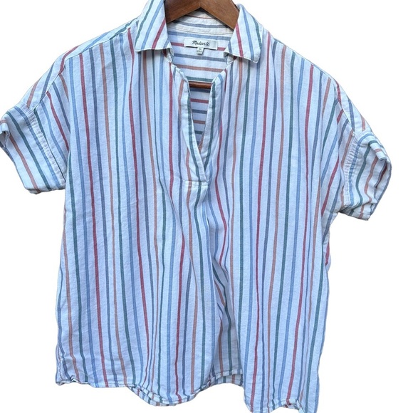 Madewell Tops - Madewell pullover cotton blouse with stripes size xs